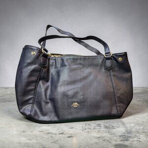 Women's Coach Leather Shoulder Bag (Dark Blue)